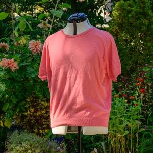 J. Crew NWOT Short Sleeve jewel-neck Cotton Peach Colored Sweater